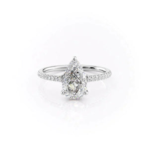 The Mandy Set With A 3 Carat Pear Lab Diamond