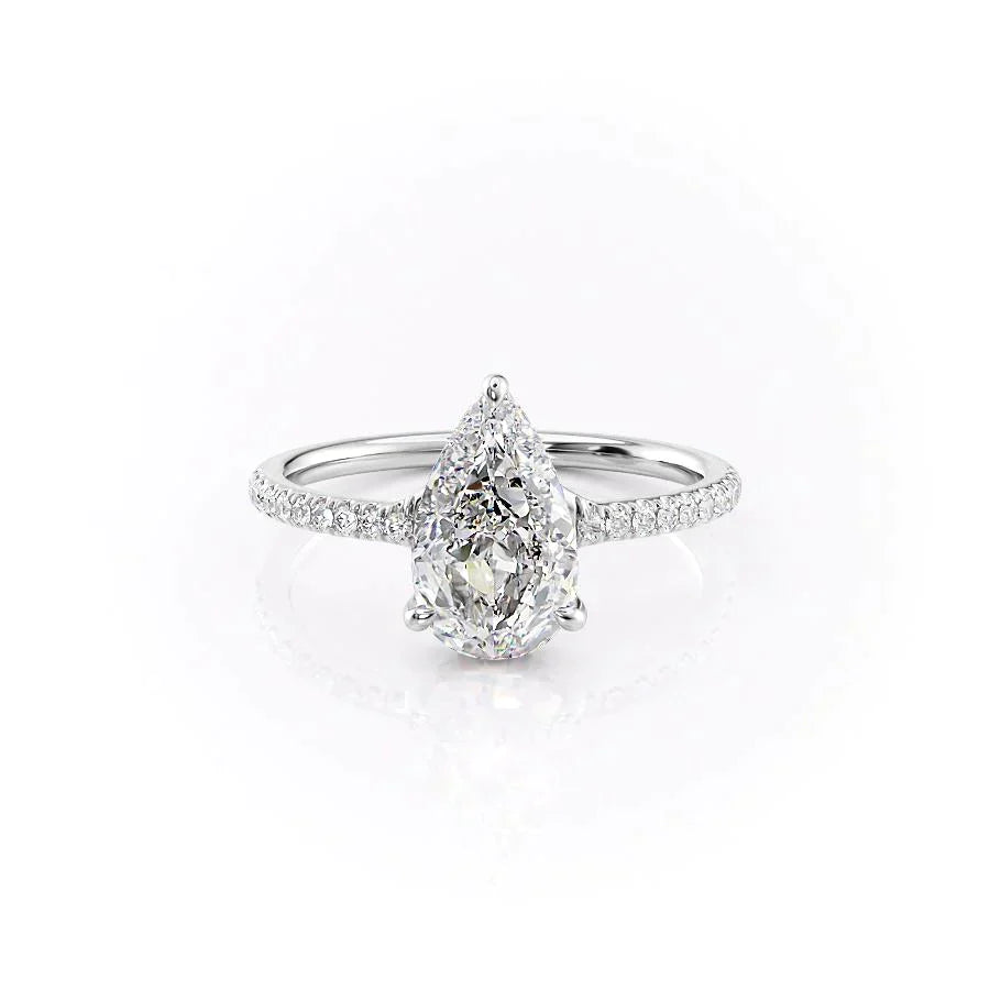 The Mandy Set With A 1.5 Carat Pear Lab Diamond
