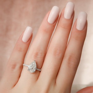 The Mandy Set With A 3 Carat Pear Lab Diamond