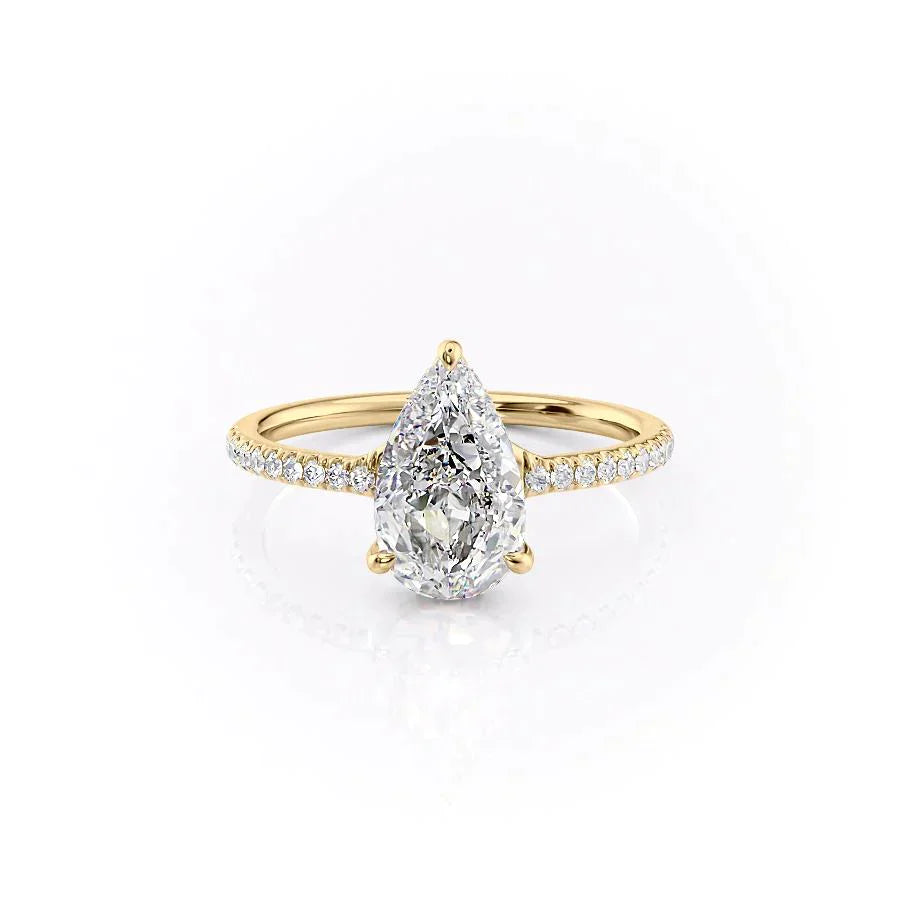 The Mandy Set With A 2.5 Carat Pear Lab Diamond