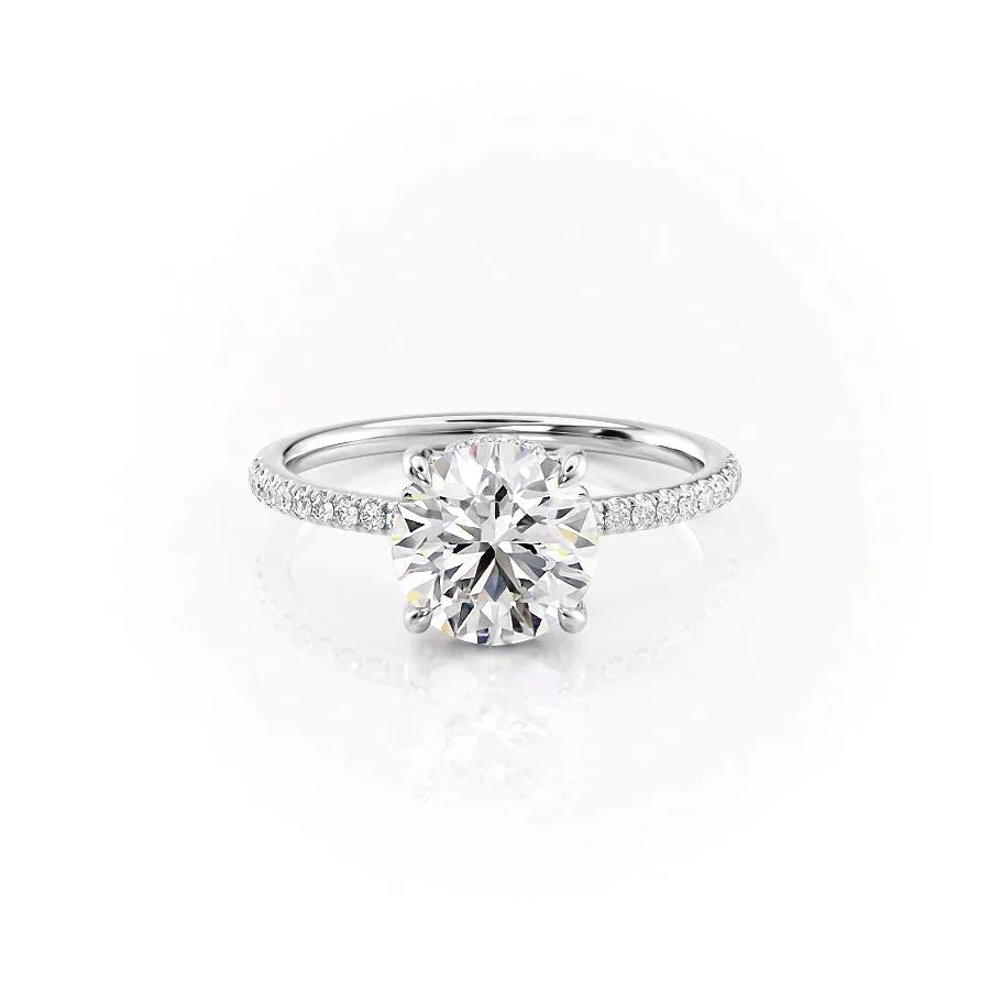 The Mandy Set With A 3 Carat Round Lab Diamond