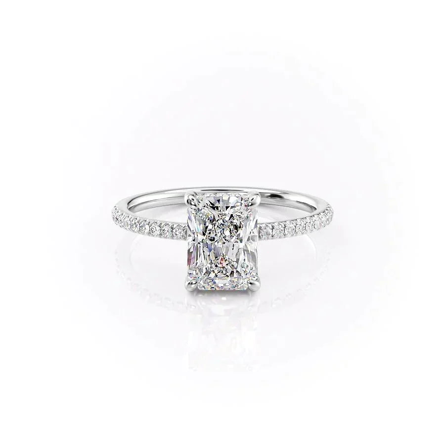 The Mandy Set With A 2.5 Carat Radiant Lab Diamond