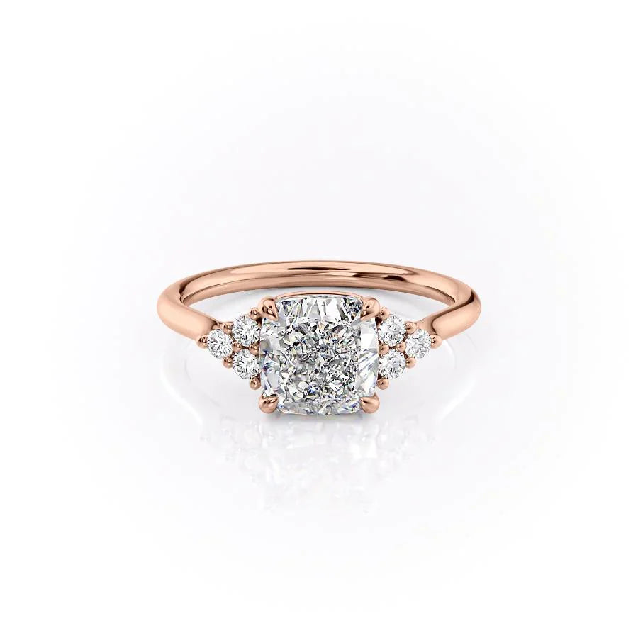 The Scarlett Set With A 1 Carat Cushion Lab Diamond