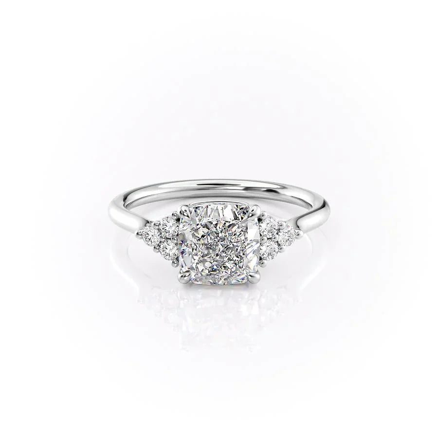 The Scarlett Set With A 2.5 Carat Cushion Moissanite