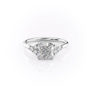 The Scarlett Set With A 1.5 Carat Cushion Moissanite