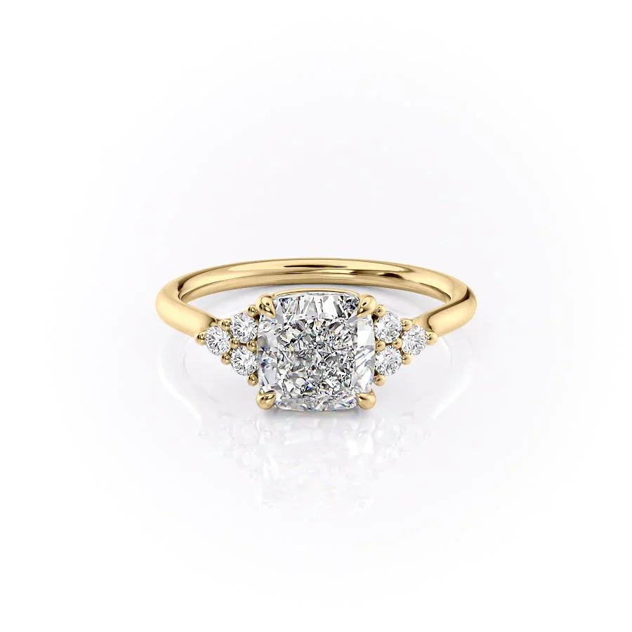 The Scarlett Set With A 3.5 Carat Cushion Moissanite