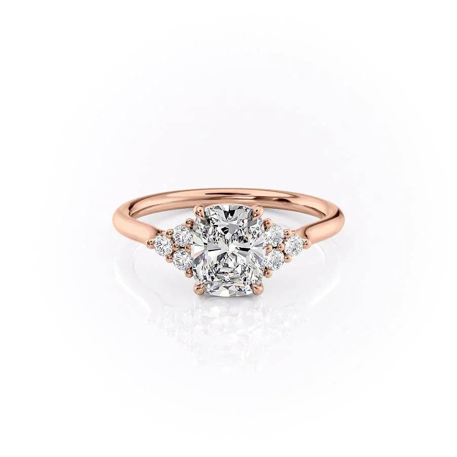 The Scarlett Set With A 2 Carat Elongated Cushion Lab Diamond