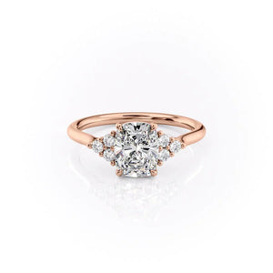 The Scarlett Set With A 1.5 Carat Elongated Cushion Moissanite