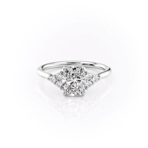 The Scarlett Set With A 1 Carat Elongated Cushion Lab Diamond