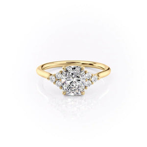 The Scarlett Set With A 2.5 Carat Elongated Cushion Moissanite