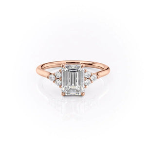 The Scarlett Set With A 1.5 Carat Emerald Moissanite