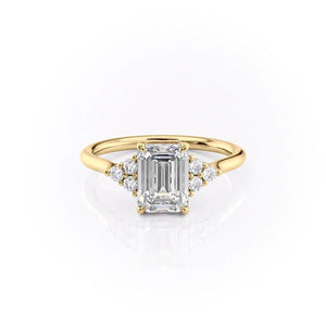 The Scarlett Set With A 4.5 Carat Emerald Moissanite