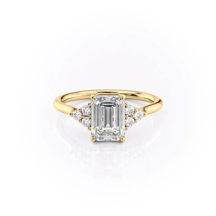 The Scarlett Set With A 3.5 Carat Emerald Moissanite