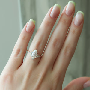 The Scarlett Set With A 3 Carat Marquise Lab Diamond