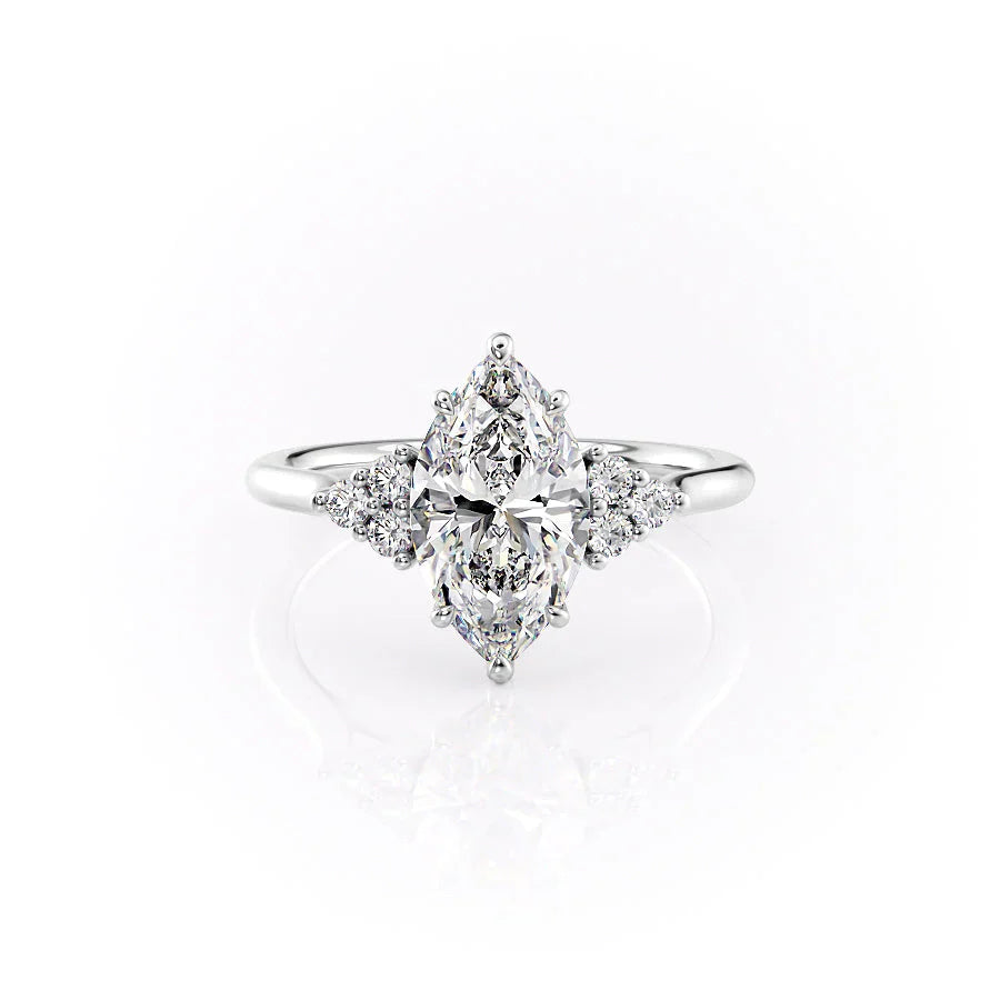 The Scarlett Set With A 4.5 Carat Marquise Moissanite