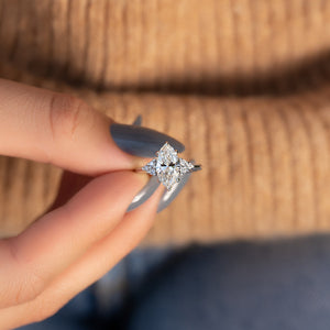 The Scarlett Set With A 2 Carat Marquise Lab Diamond