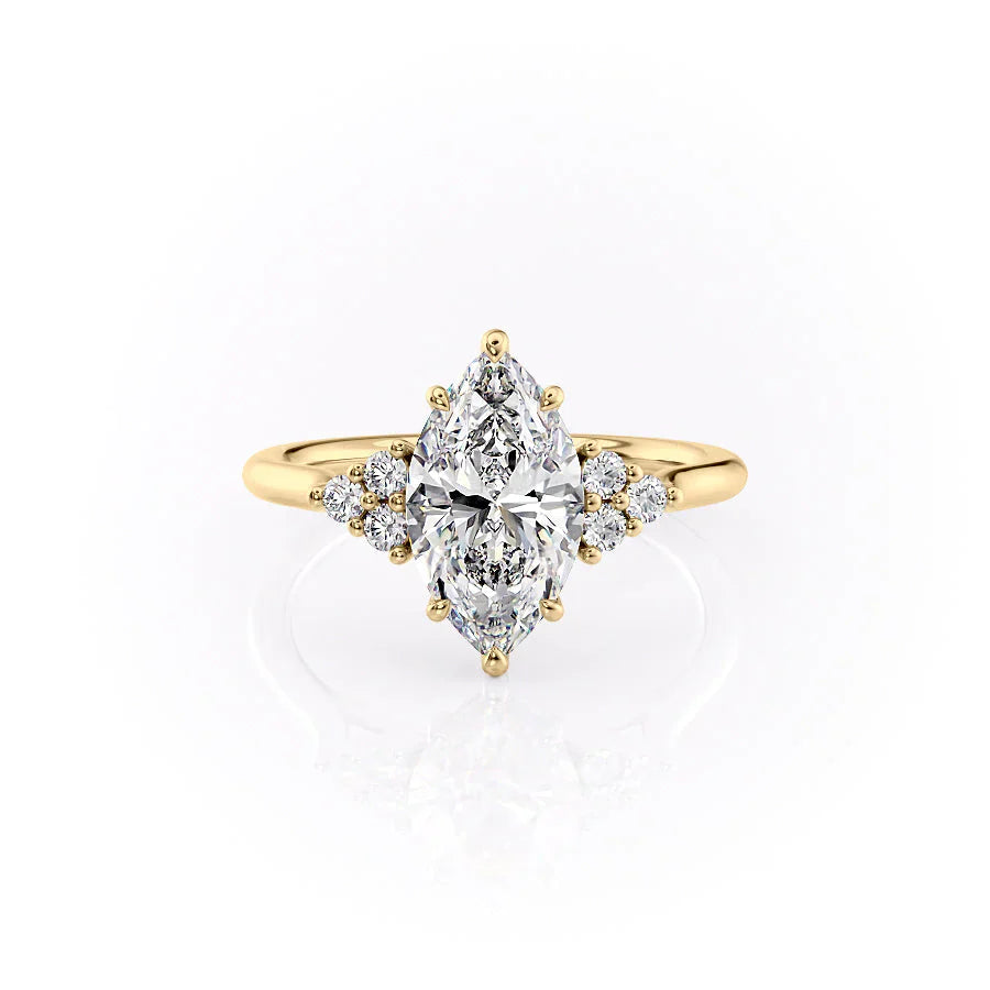 The Scarlett Set With A 1 Carat Marquise Lab Diamond