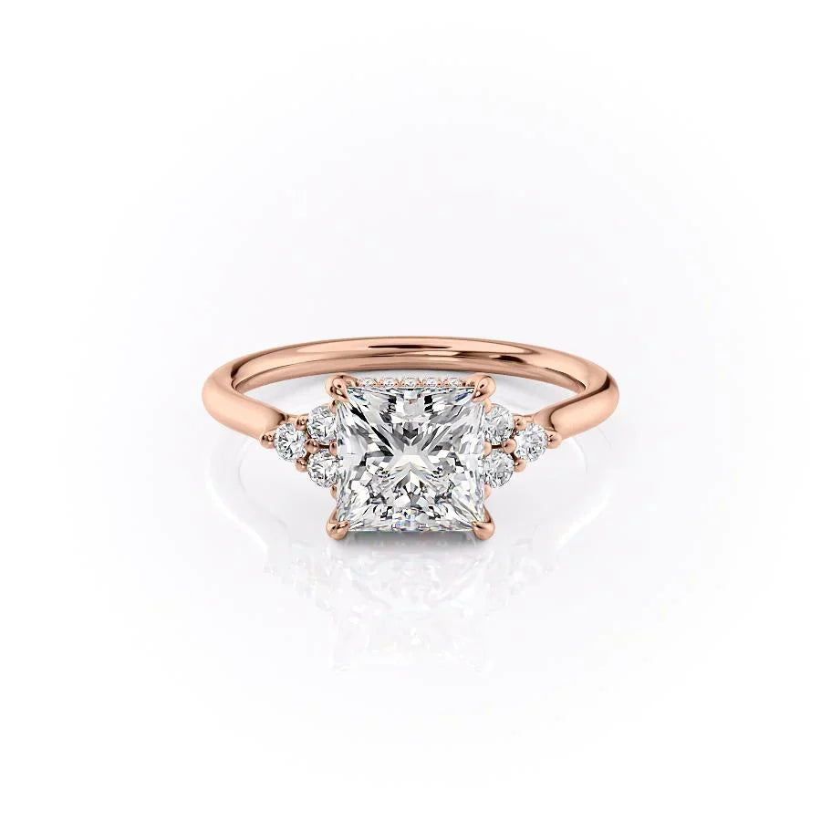 The Scarlett Set With A 4.5 Carat Princess Moissanite