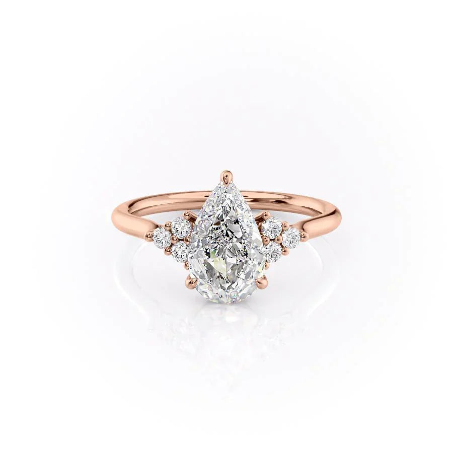 The Scarlett Set With A 4.5 Carat Pear Moissanite