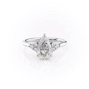 The Scarlett Set With A 4.5 Carat Pear Moissanite
