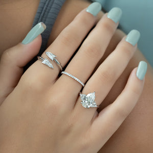 The Scarlett Set With A 2 Carat Pear Lab Diamond