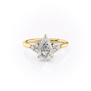 The Scarlett Set With A 2.5 Carat Pear Moissanite