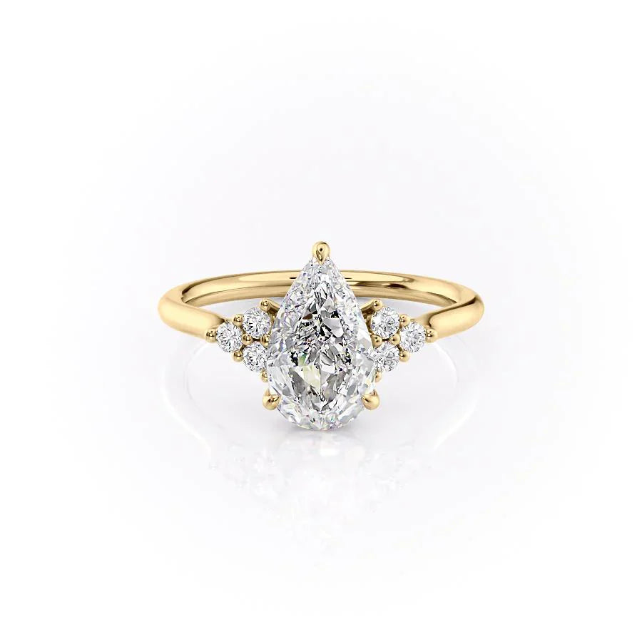 The Scarlett Set With A 3.5 Carat Pear Moissanite