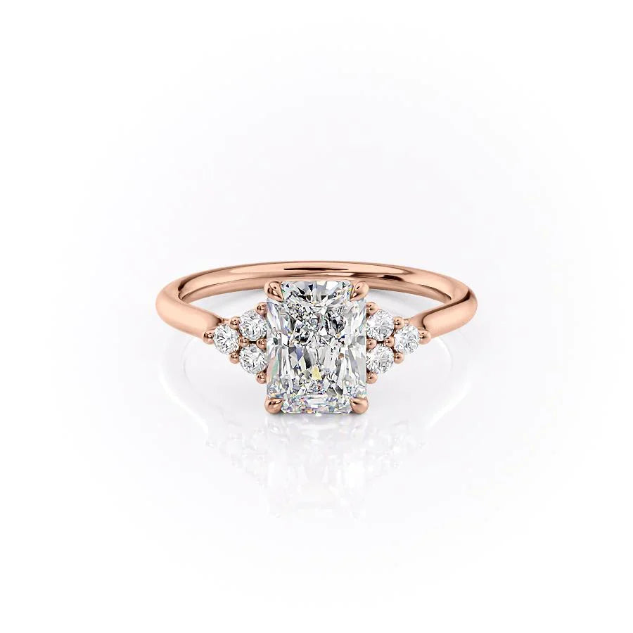 The Scarlett Set With A 4.5 Carat Radiant Moissanite
