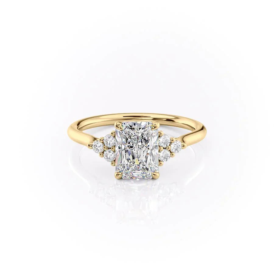 The Scarlett Set With A 3.5 Carat Radiant Moissanite