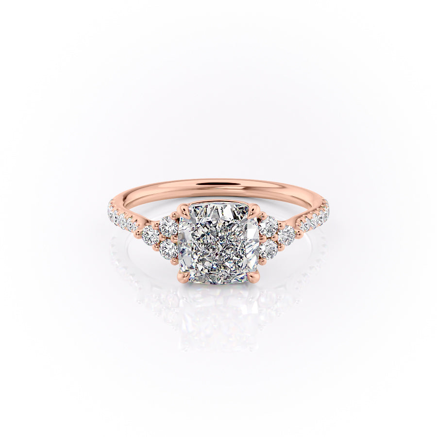 The Pave Scarlett Set With A 1 Carat Cushion Lab Diamond