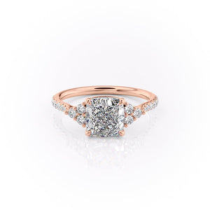 The Pave Scarlett Set With A 3 Carat Cushion Moissanite