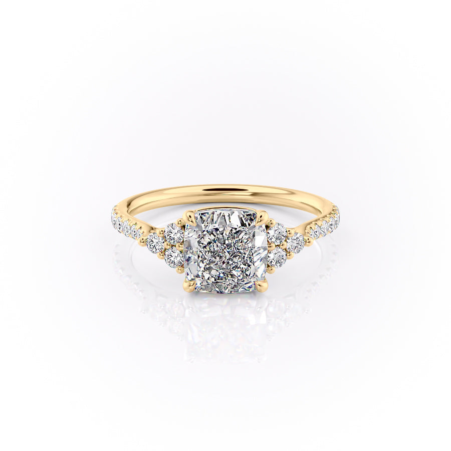 The Pave Scarlett Set With A 3 Carat Cushion Moissanite