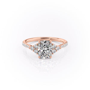 The Pave Scarlett Set With A 1 Carat Elongated Cushion Moissanite