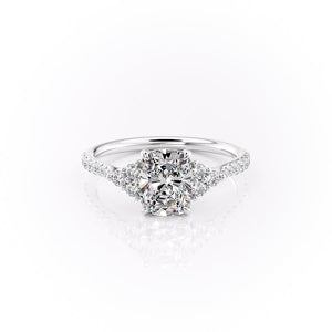 The Pave Scarlett Set With A 2 Carat Elongated Cushion Lab Diamond