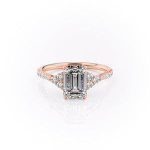 The Pave Scarlett Set With A 1.5 Carat Emerald Moissanite