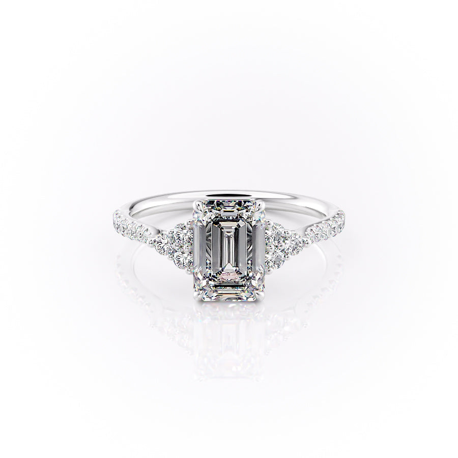 The Pave Scarlett Set With A 1 Carat Emerald Lab Diamond
