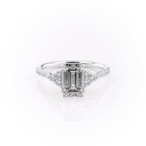 The Pave Scarlett Set With A 2.5 Carat Emerald Lab Diamond