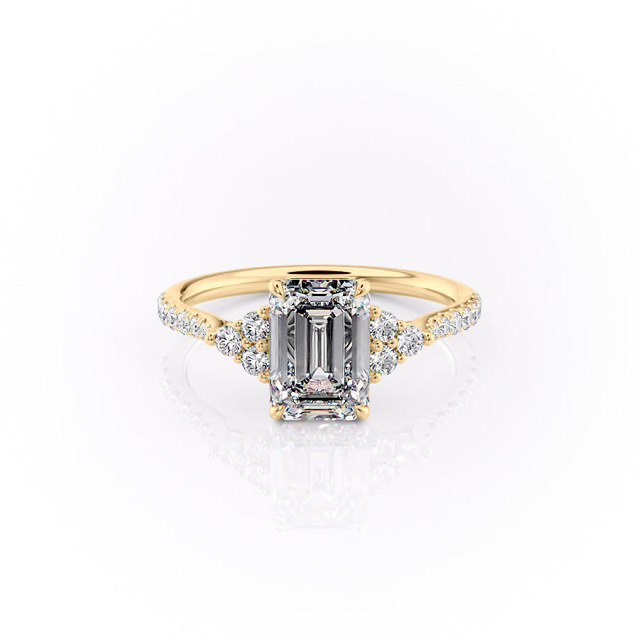 The Pave Scarlett Set With A 1 Carat Emerald Lab Diamond