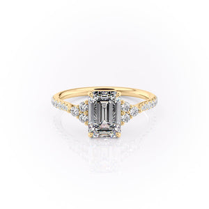 The Pave Scarlett Set With A 1 Carat Emerald Moissanite
