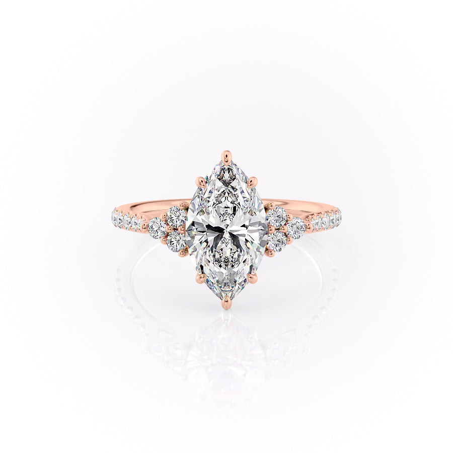 The Pave Scarlett Set With A 3 Carat Marquise Moissanite