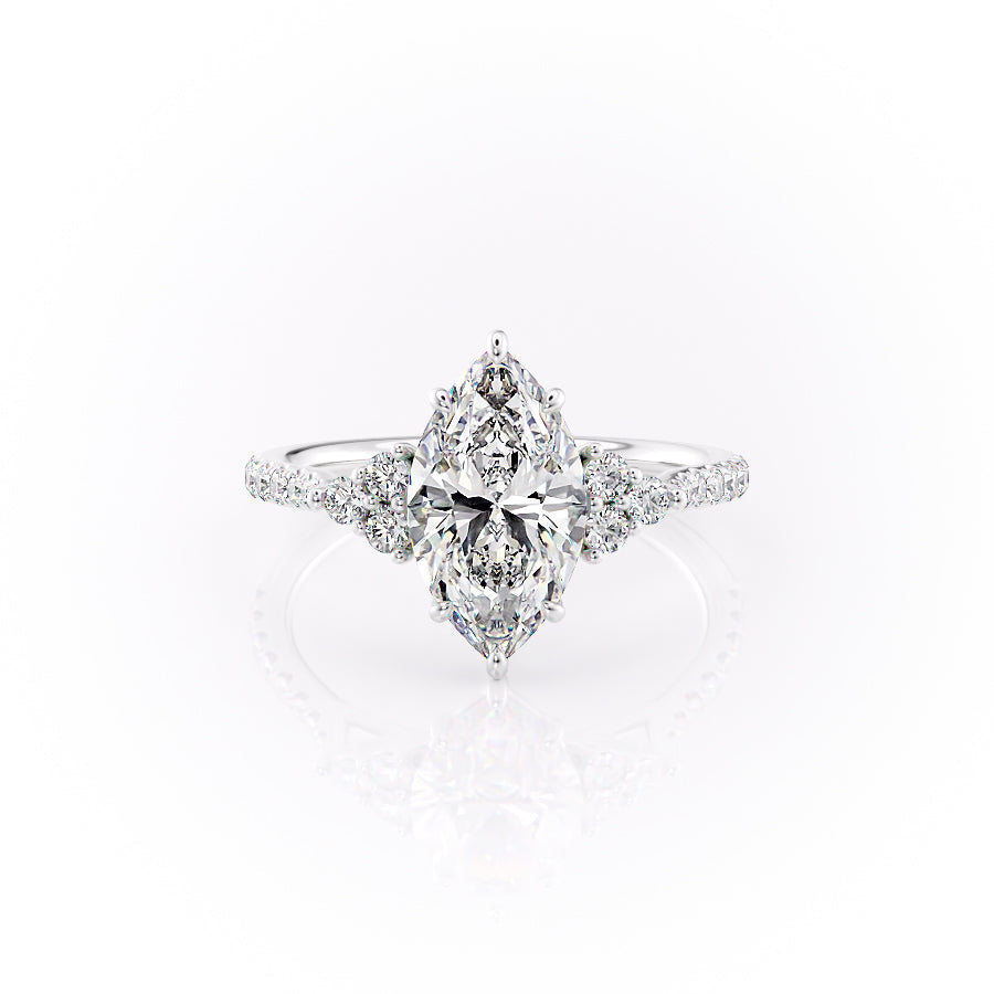 The Pave Scarlett Set With A 5 Carat Marquise Moissanite
