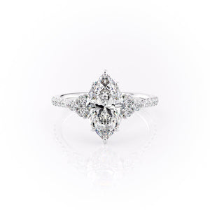 The Pave Scarlett Set With A 1.5 Carat Marquise Lab Diamond