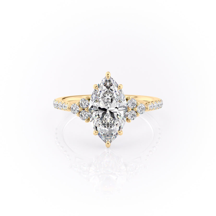 The Pave Scarlett Set With A 2.5 Carat Marquise Moissanite