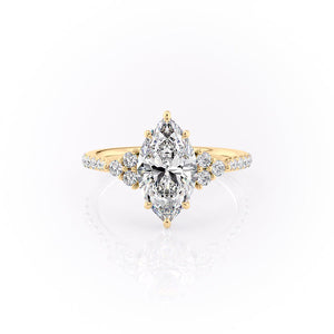 The Pave Scarlett Set With A 2.5 Carat Marquise Lab Diamond