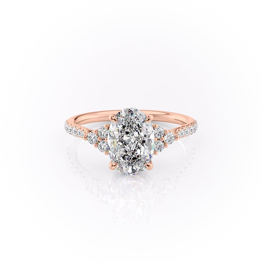 The Pave Scarlett Set With A 1 Carat Oval Moissanite