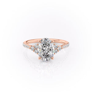 The Pave Scarlett Set With A 4 Carat Oval Moissanite