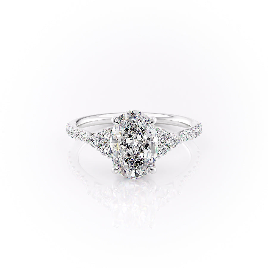 The Pave Scarlett Set With A 5 Carat Oval Moissanite