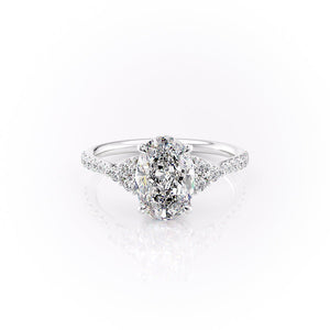 The Pave Scarlett Set With A 3 Carat Oval Lab Diamond