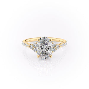 The Pave Scarlett Set With A 4 Carat Oval Moissanite