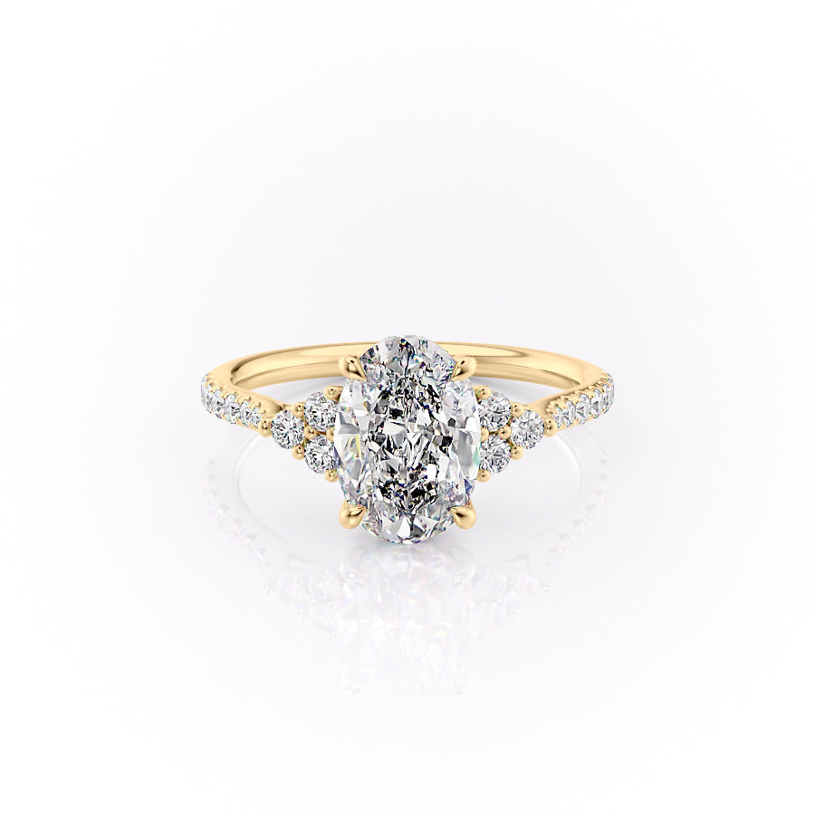 The Pave Scarlett Set With A 2.5 Carat Oval Lab Diamond